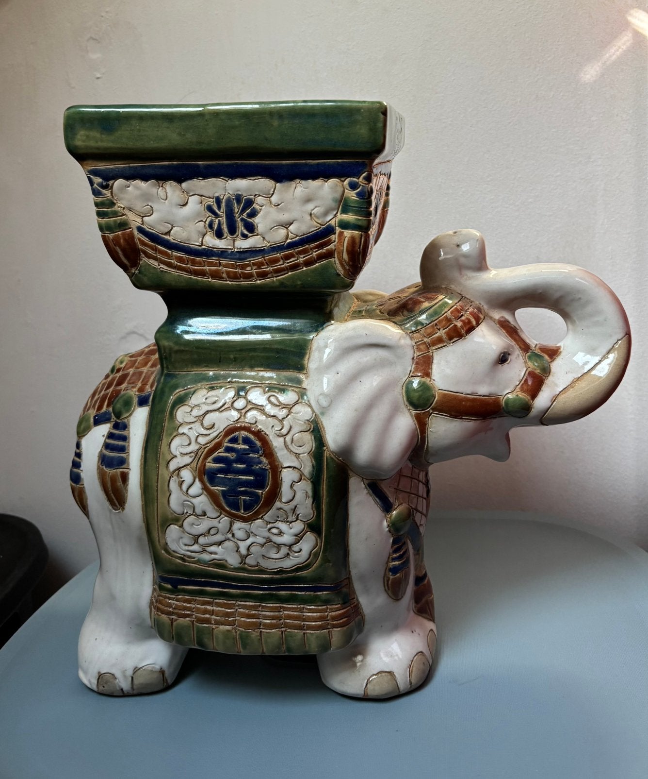 Vintage plantentafel plantenbak olifant keramiek, Antiek en Kunst, Ophalen of Verzenden