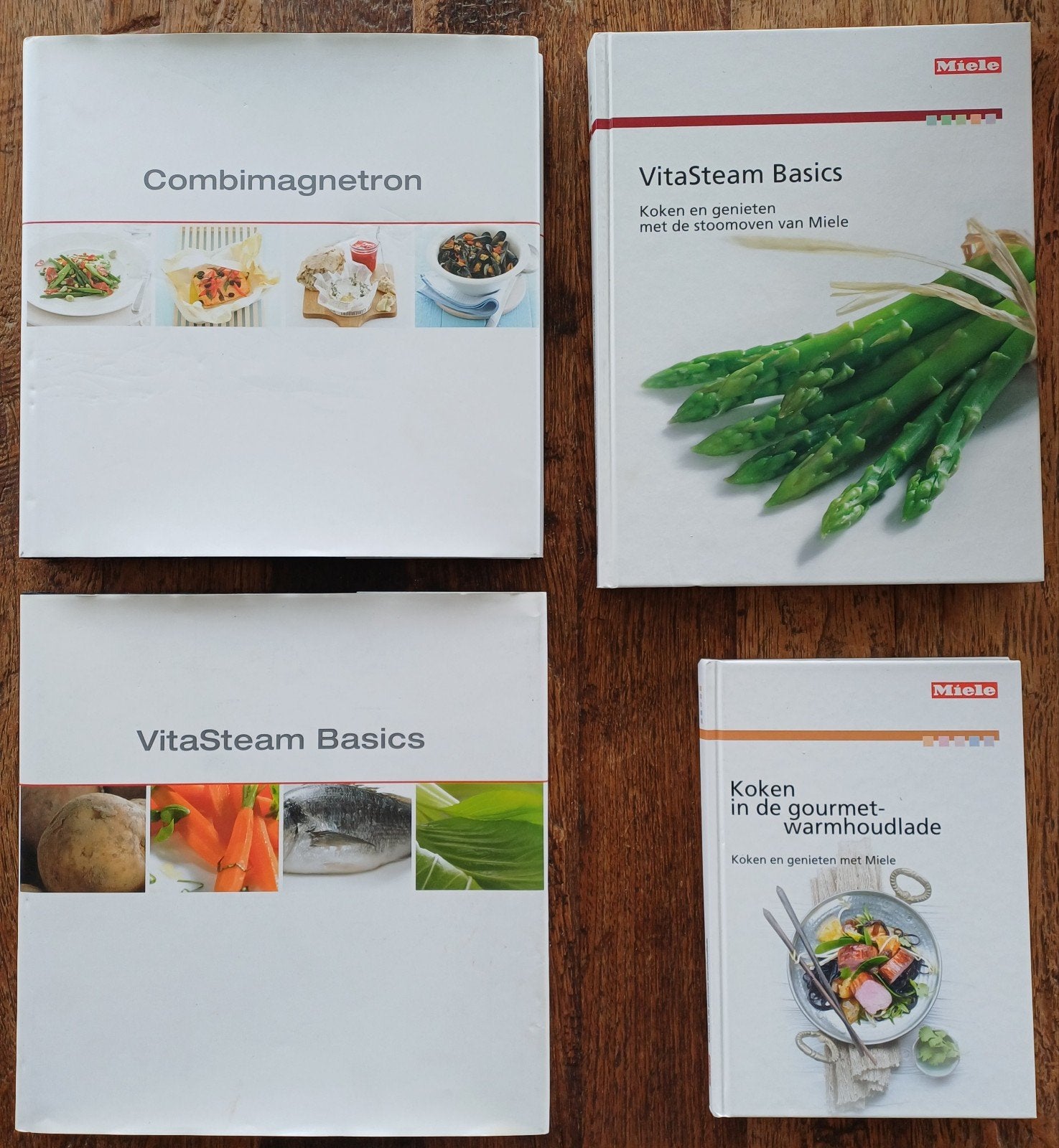 4 Miele Kookboeken Combimagnetron, VitaSteam Basics etc € 10, Boeken, Kookboeken, Ophalen, Tapas, Hapjes en Dim Sum, Zo goed als nieuw