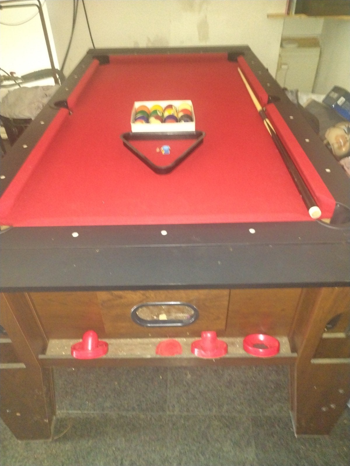 Pool table and air hocket, Sport en Fitness, Biljarten en Poolen, Ophalen, Gebruikt, Pooltafel