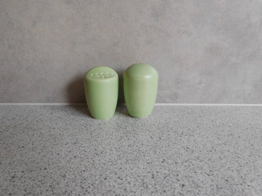 Peper en Zoutstel Plateel Pastel Groen, Gebruikt, Overige merken, Keramiek, Overige typen