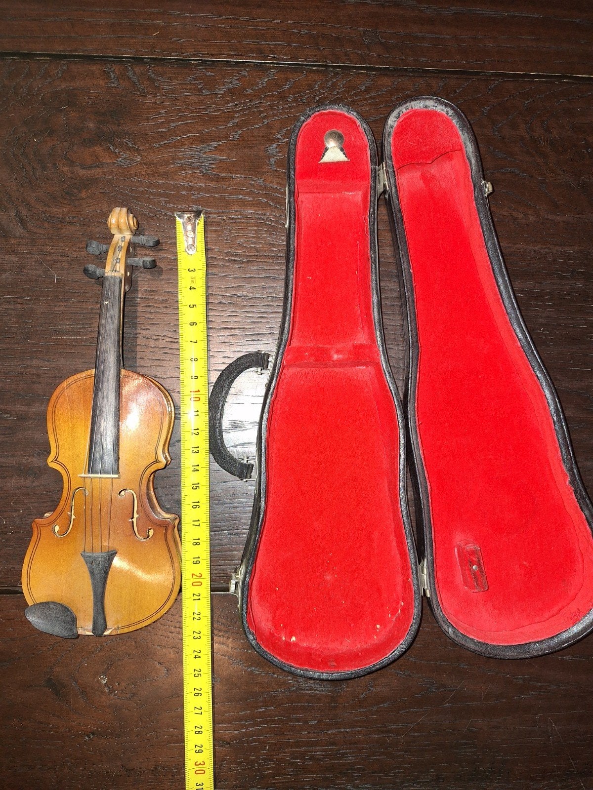 Mini viool met koffer (mist strijkstok), Gebruikt, Overige formaten, Viool, Ophalen of Verzenden