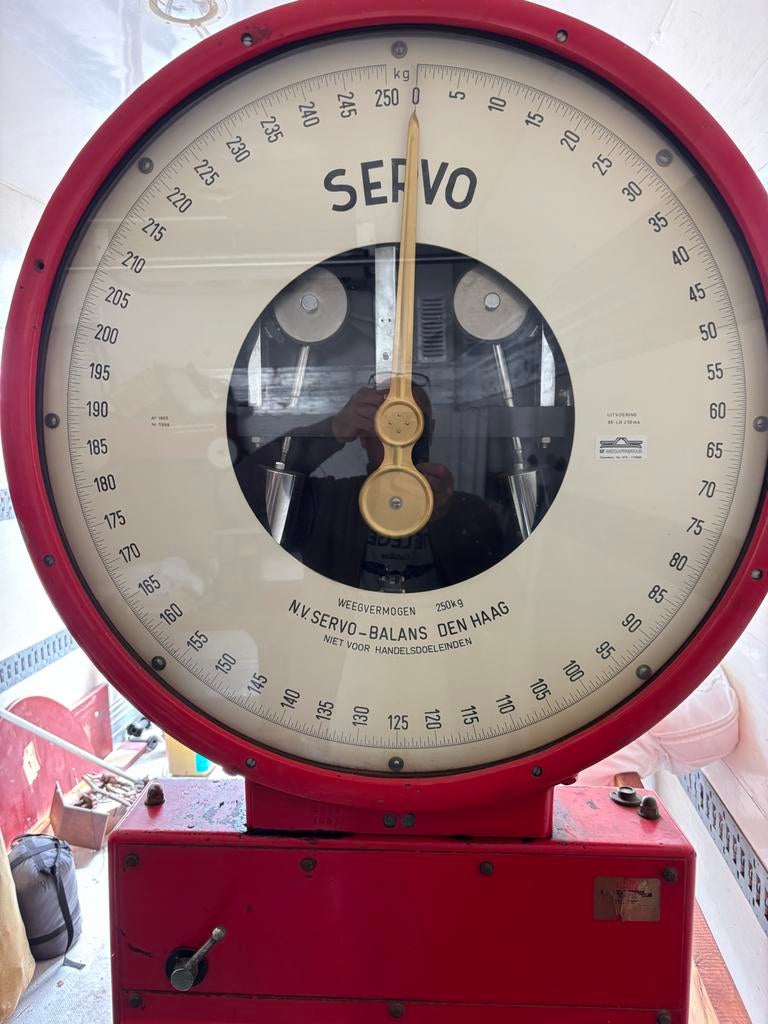 Vintage Servo Weegschaal 250kg - Industriële Vloerweegschaal, Ophalen of Verzenden, Gebruikt, Vloerweegschaal, 200 kg of meer
