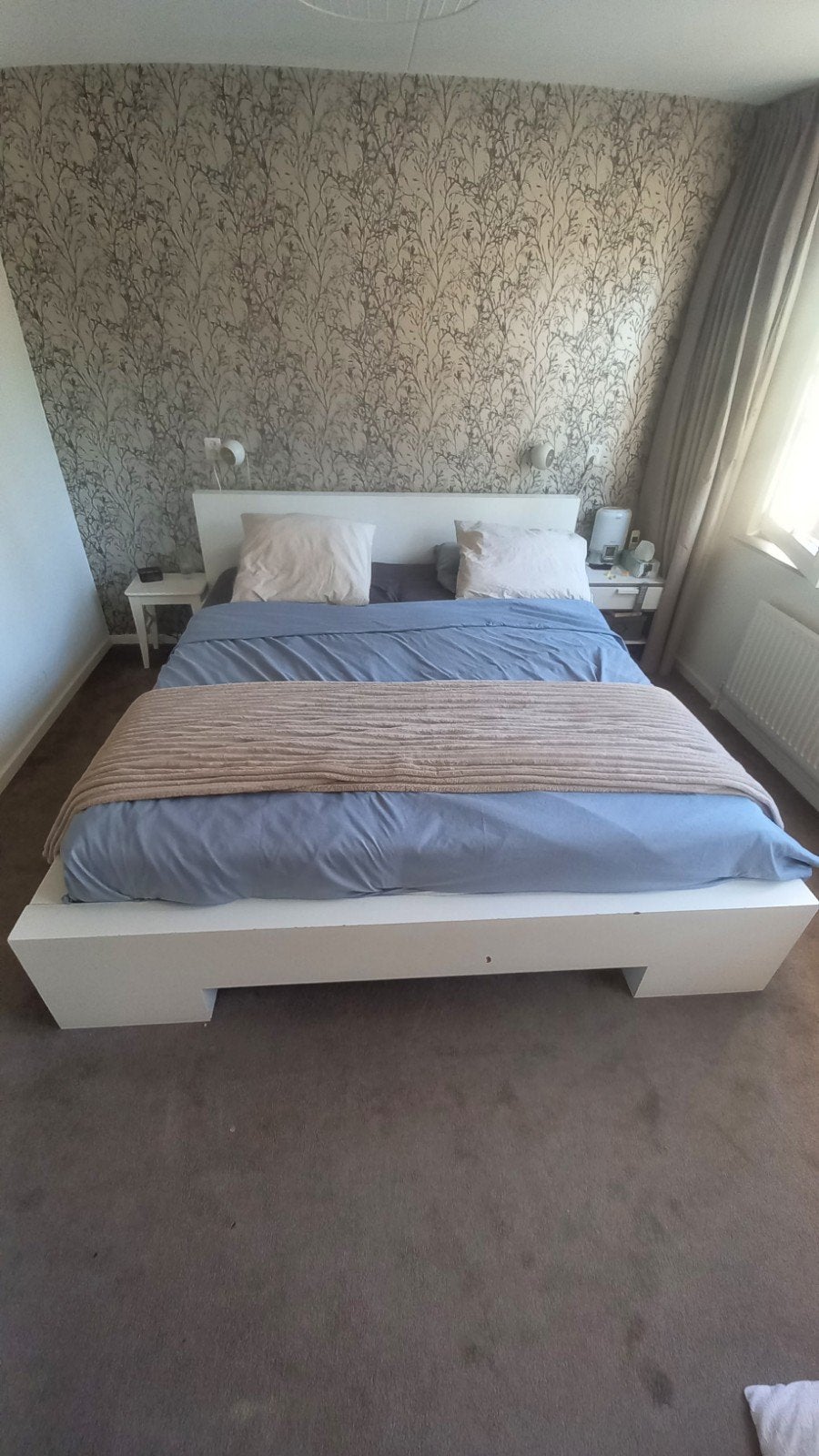 Goossens Bedombouw 180x210 cm - Wit, Huis en Inrichting, Slaapkamer | Bedden, Ophalen, Gebruikt, Tweepersoons, 180 cm
