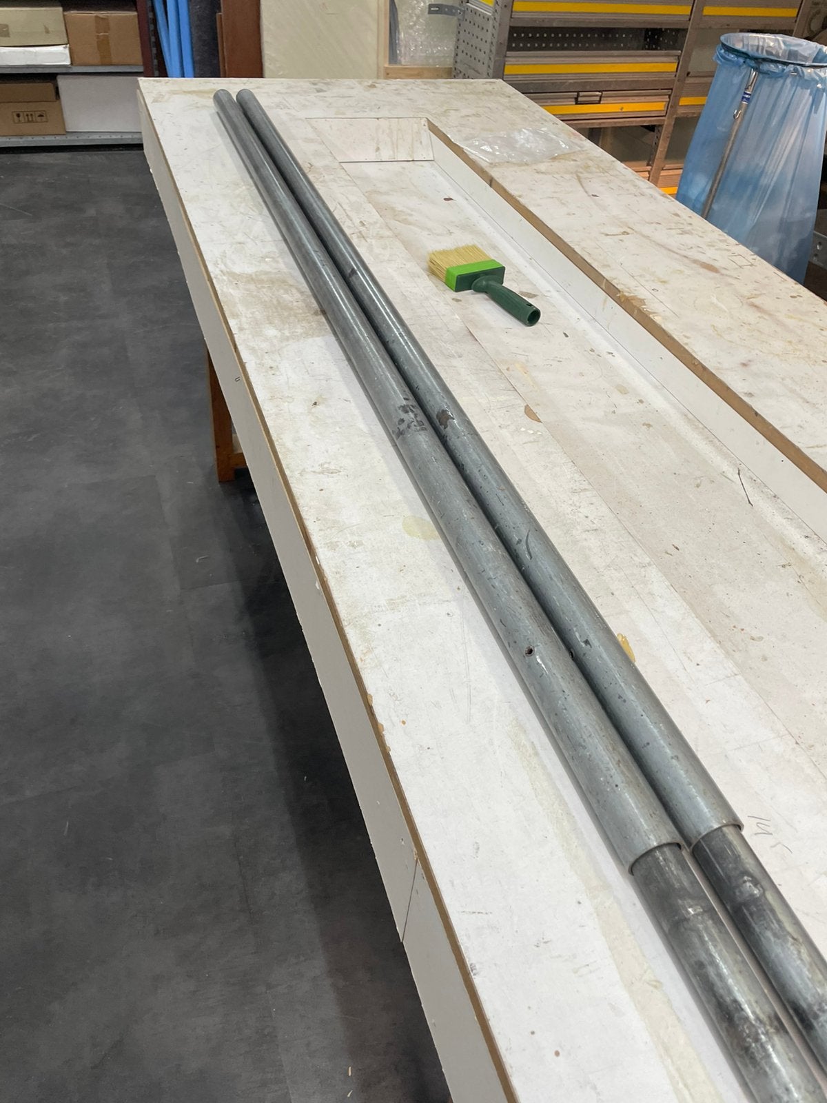 2 lading stangen , telescoop palen met vastzet rails, Ophalen, Gebruikt