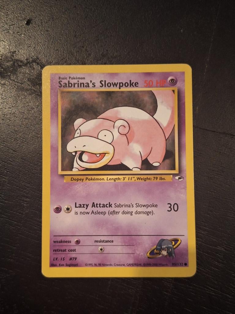 Sabrina's Slowpoke Pokémon kaart - Gym Heroes set, Ophalen of Verzenden, Gebruikt, Losse kaart