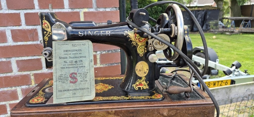 Prachtige Antieke Singer Naaimachine (Model 128) uit 1922, Ophalen