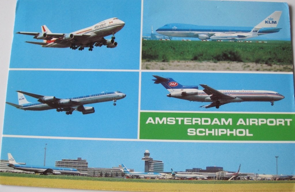 Amsterdam Schiphol - vliegtuigen - 1985, Verzenden, 1980 tot heden, Gelopen, Overige thema's