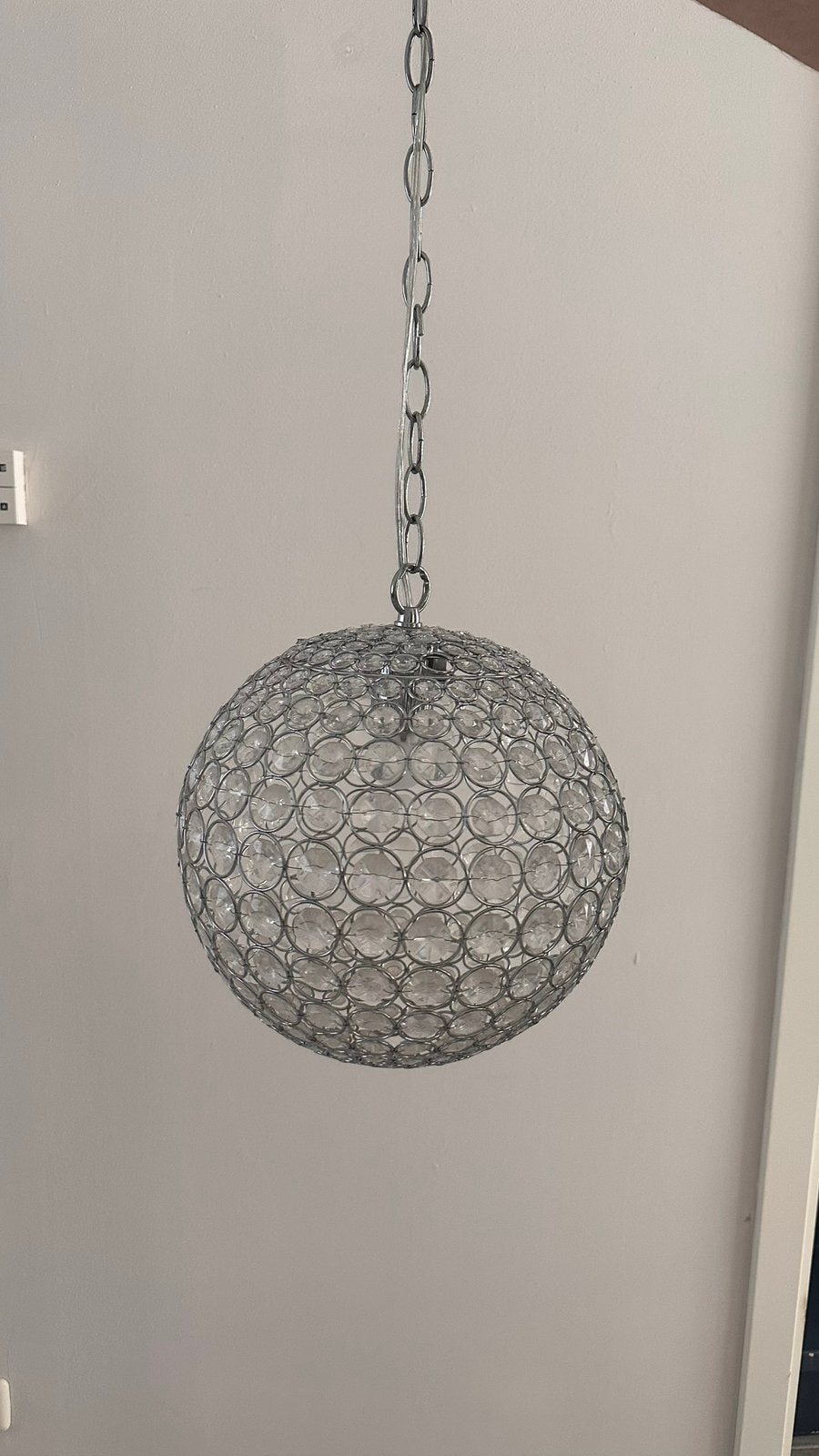 Hanglamp met kristallen 30cm, Ophalen, Zo goed als nieuw