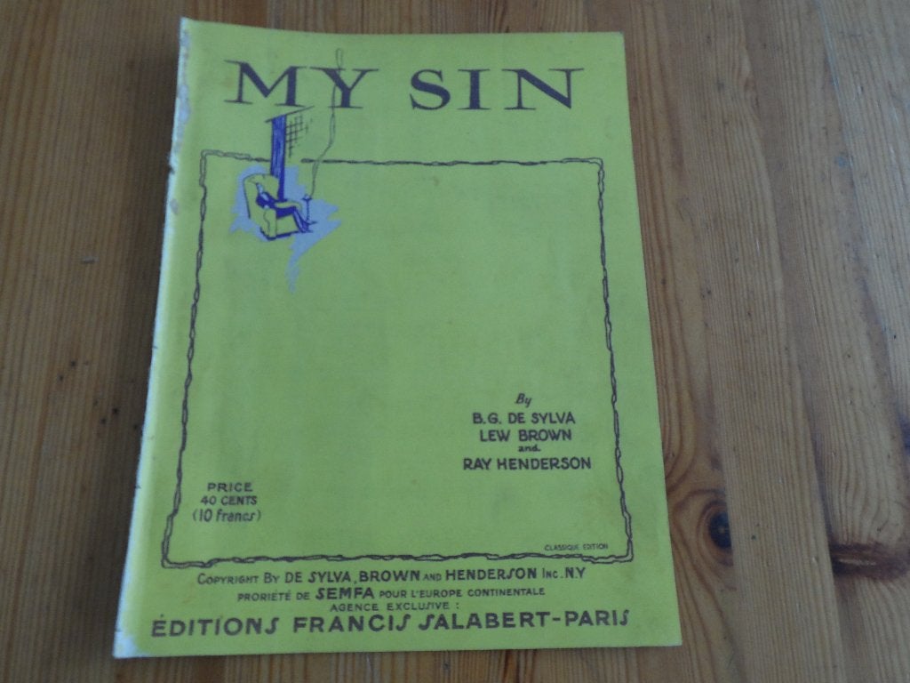 My sin - de sylva / brown / henderson, Gebruikt, Gitaar, Ophalen of Verzenden, Artiest of Componist