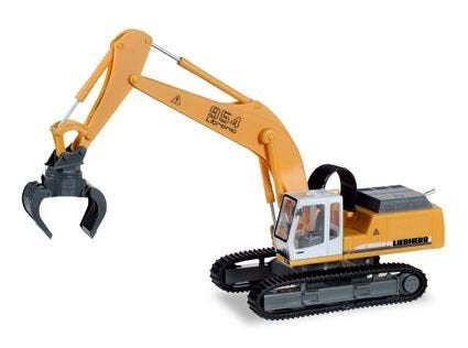 Liebherr R 954 Litronic + greifer, Nieuw, Ophalen of Verzenden, Bus of Vrachtwagen, Herpa