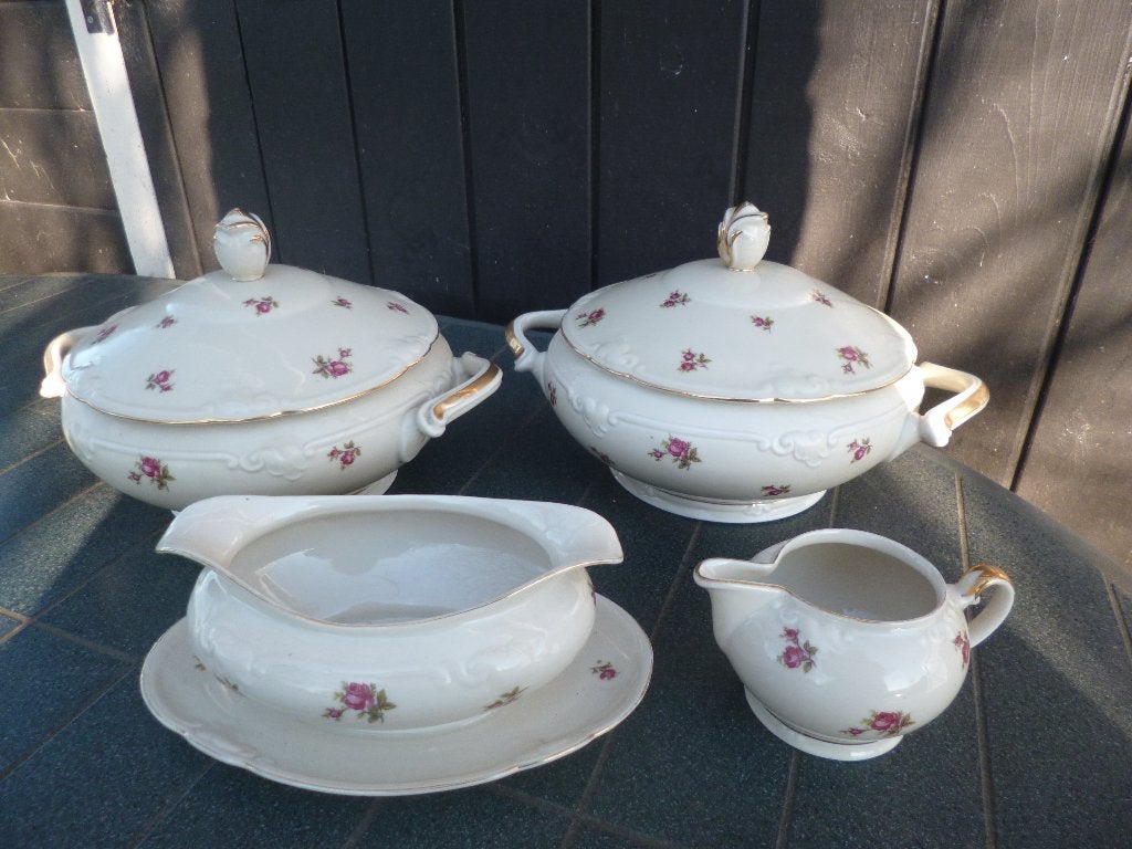 Servies delen Rieber Mitterteich Bavaria met roze roosjes, Antiek en Kunst, Ophalen of Verzenden
