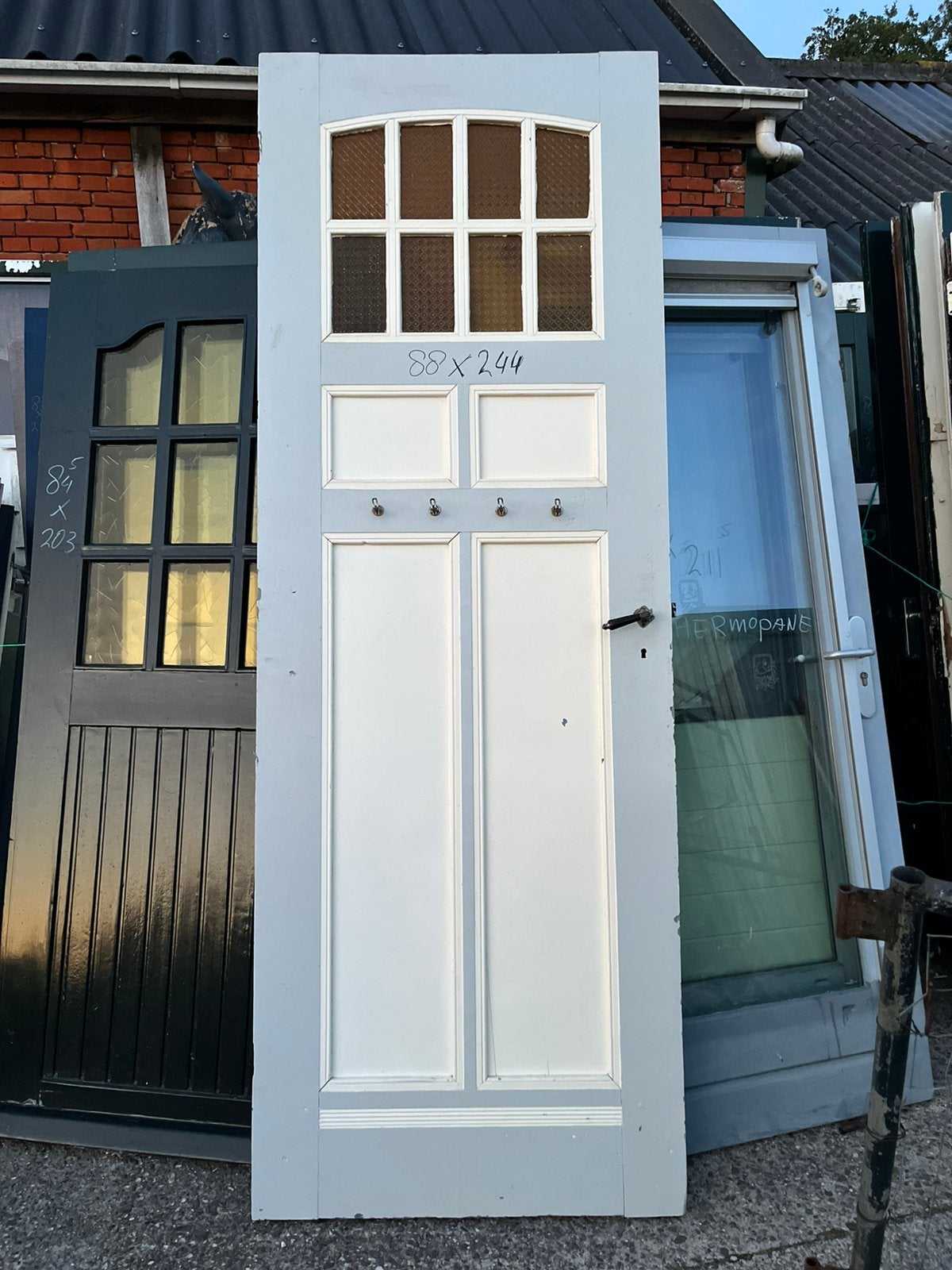 Oude paneeldeuren en klampdeuren ., Doe-het-zelf en Verbouw, Ophalen, Gebruikt, Dakkapel, 75 tot 150 cm