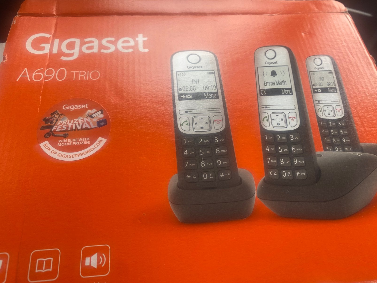Huis telefoon, Telecommunicatie, Vaste telefoons | Handsets en Draadloos, Ophalen, Zo goed als nieuw, 3 handsets