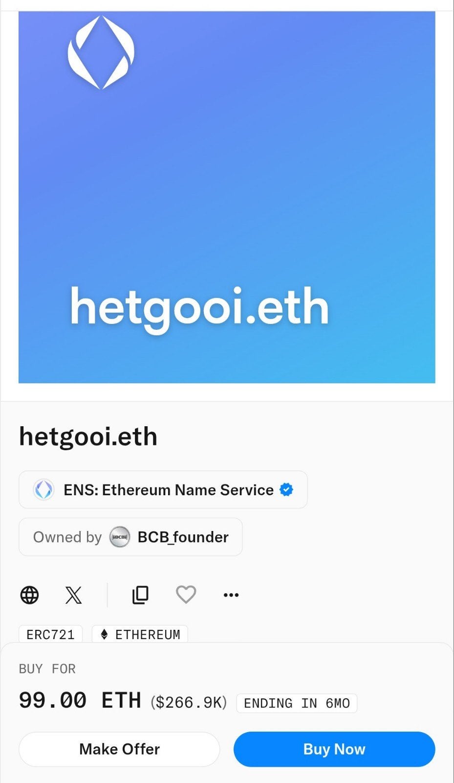 Hetgooi.eth - ENS - Domein naam op Ethereum, Ophalen of Verzenden, Nieuw