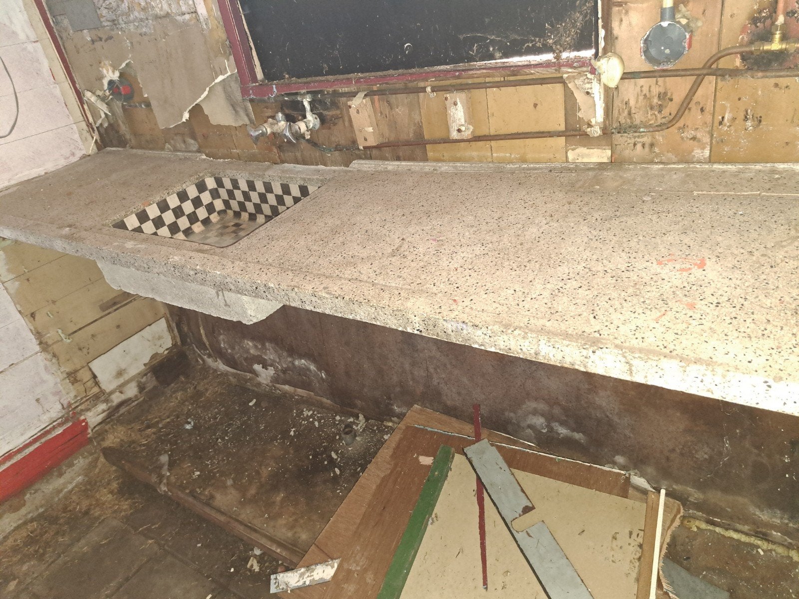 Gebruikt keukenblad met spoelbak, Huis en Inrichting, Gebruikt, Overige typen, Ophalen of Verzenden, Composiet
