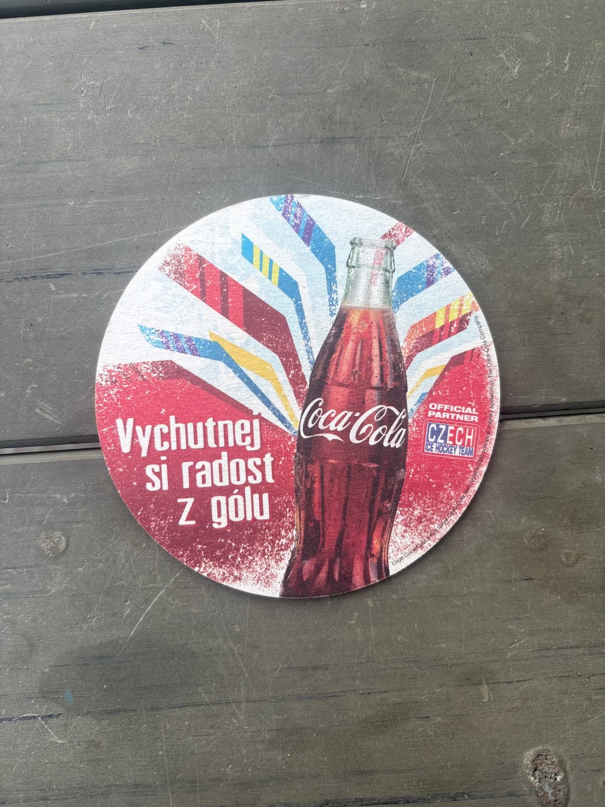 Vintage Coca-Cola Onderzetter - Tsjechisch IJshockey Team, Ophalen of Verzenden, Gebruikt, Gebruiksvoorwerp