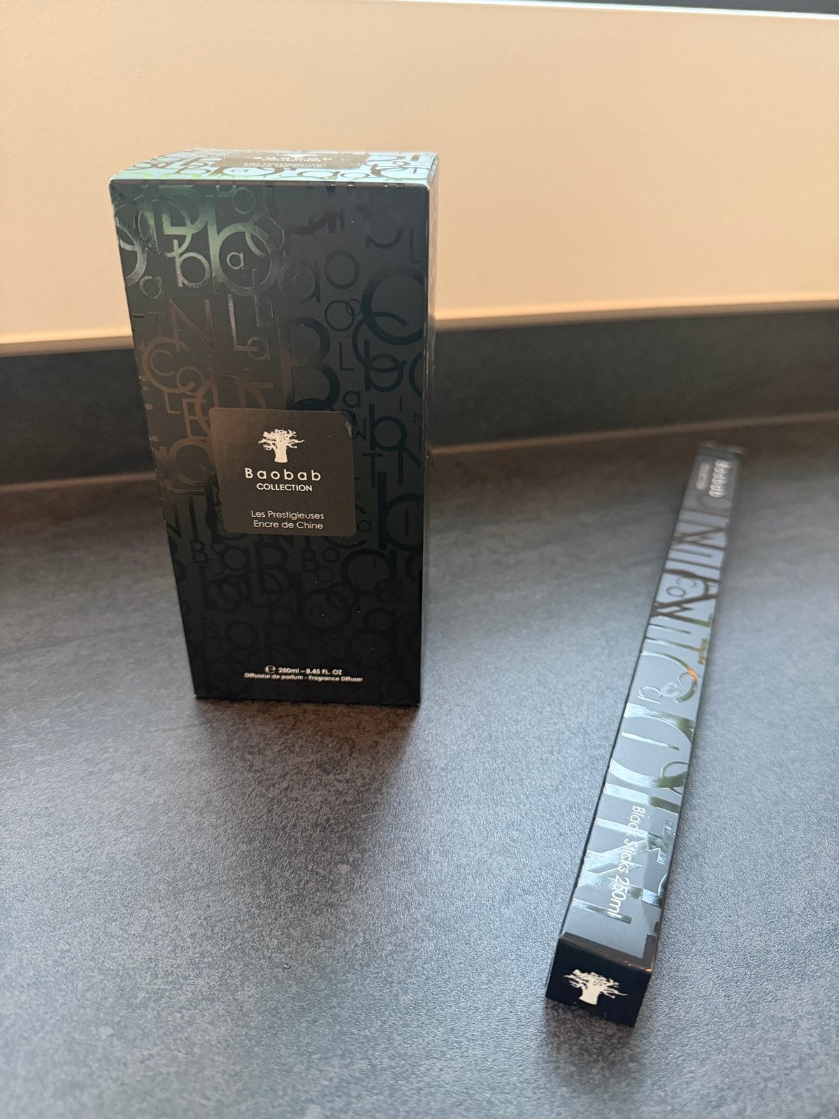 Baobab 250ml geurstokjes encre de chine diffuser, Ophalen of Verzenden, Nieuw