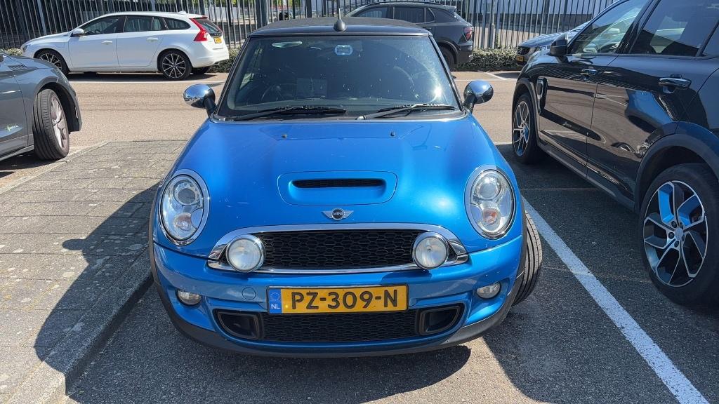 Mini 2010 Blauw, Auto's, Mini, 4 cilinders, Cabriolet, Leder en Stof, Parkeersensor
