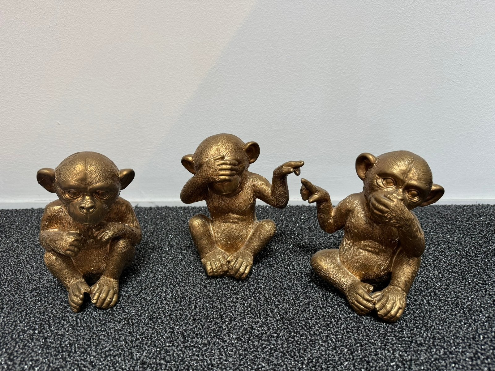 3 gouden aapjes Horen Zien en Zwijgen, Ophalen of Verzenden, Zo goed als nieuw, Dier