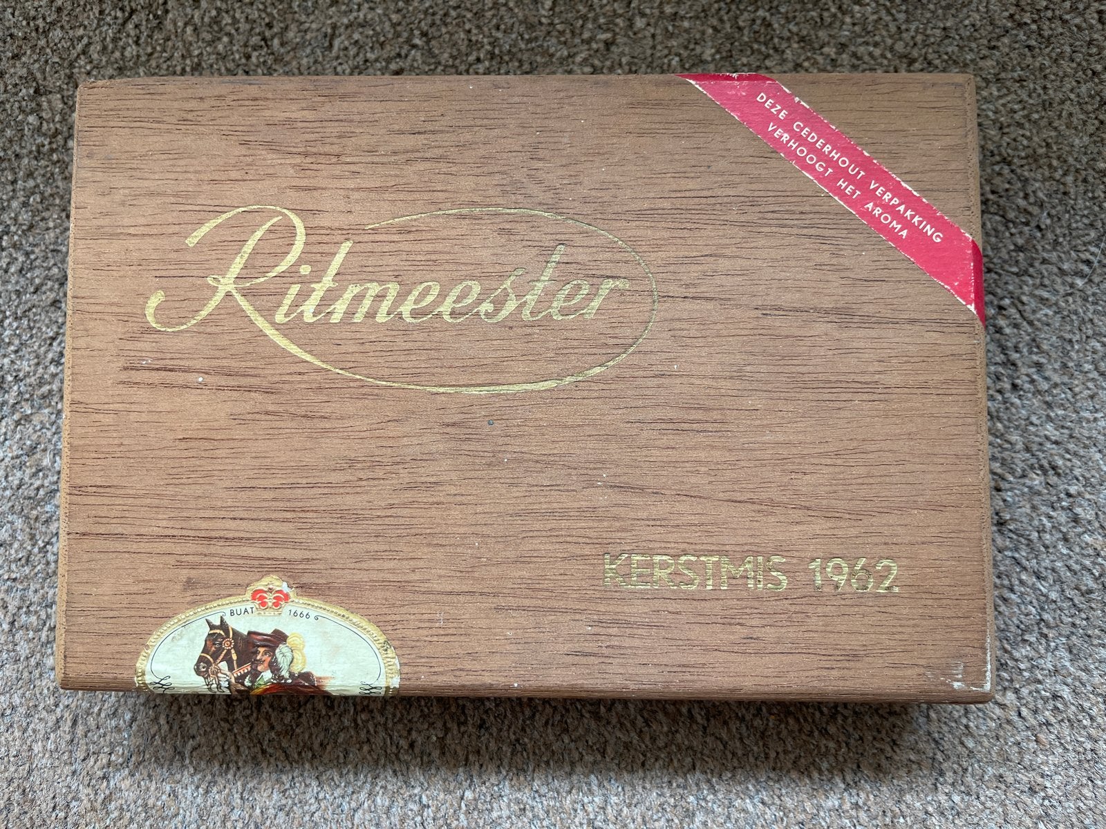 Vintage Ritmeester Sigarenkistje Kerstmis 1962, Antiek en Kunst, Ophalen of Verzenden