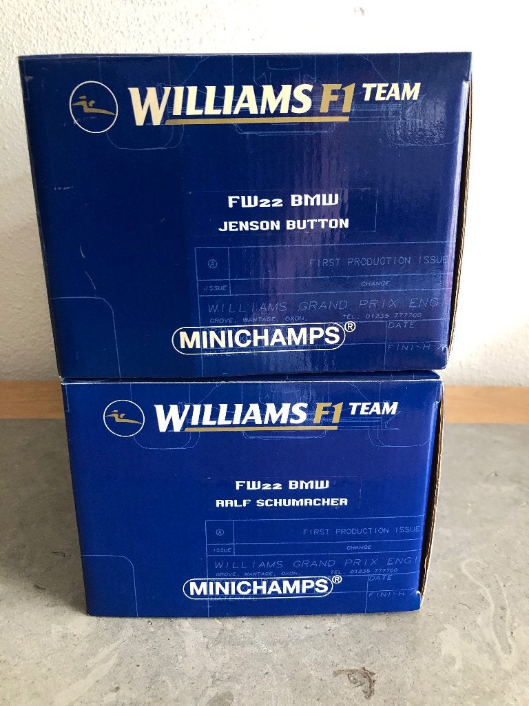 Mdl.1004/1005 F1 Williams-BMW FW22 #9/10 R.Schum./J.Button, Ophalen of Verzenden, Nieuw, Formule 1