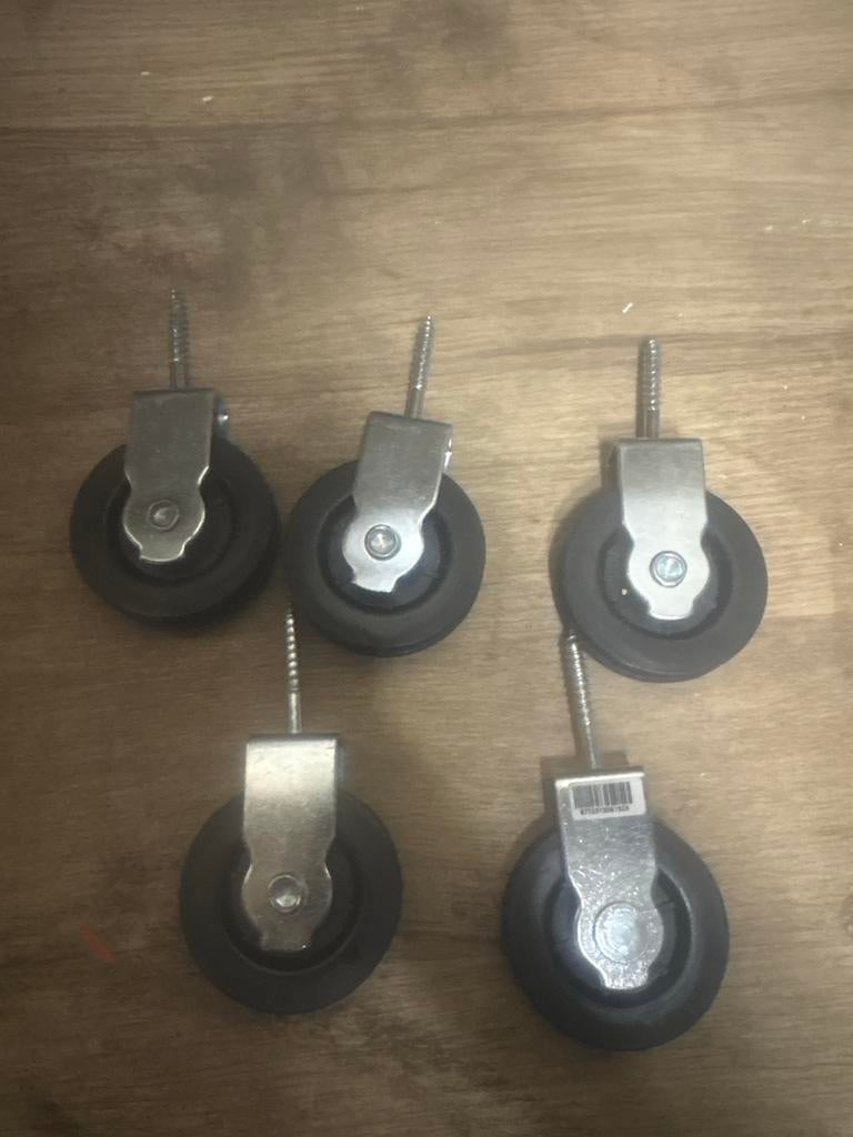 Schroefkatrol 60mm - Set van 5 Zwenkwielen, Doe-het-zelf en Verbouw, Ophalen of Verzenden, Nieuw