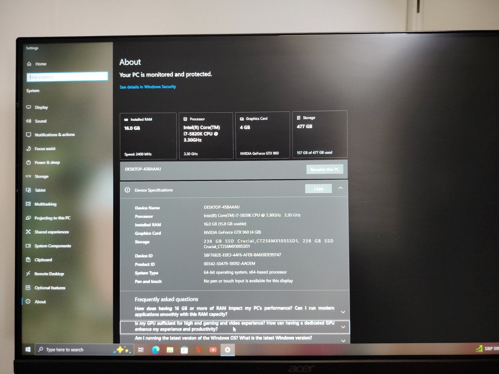 Krachtige Desktop PC - Intel i7-5820K, 16GB RAM, GTX 960, Gebruikt, Onbekend, Intel Core i7-5820K, Ophalen of Verzenden