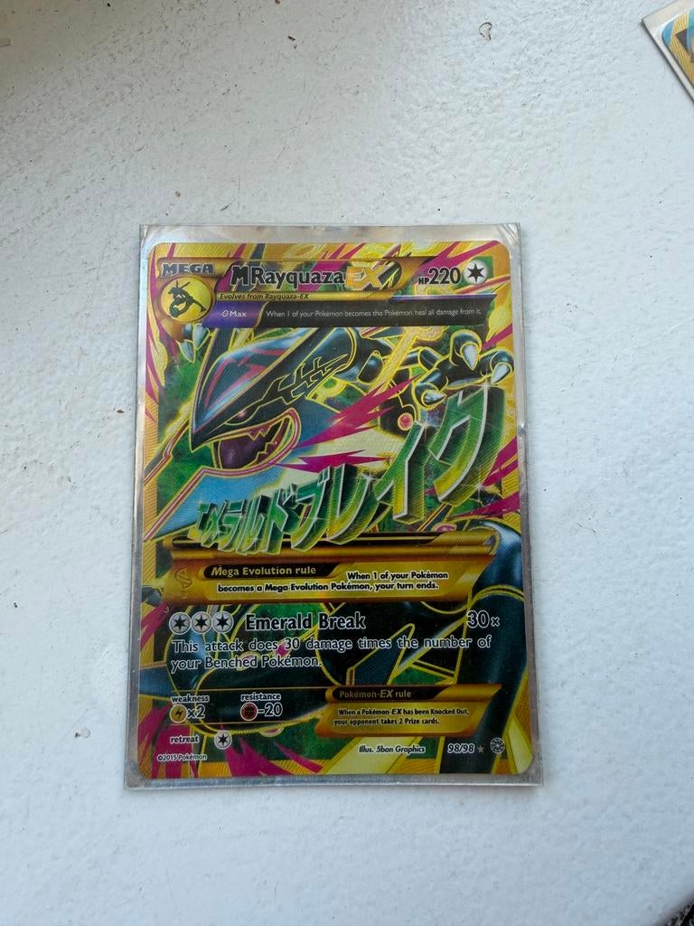 M Rayquaza Ex Pokemon Kaart, Ophalen of Verzenden, Zo goed als nieuw