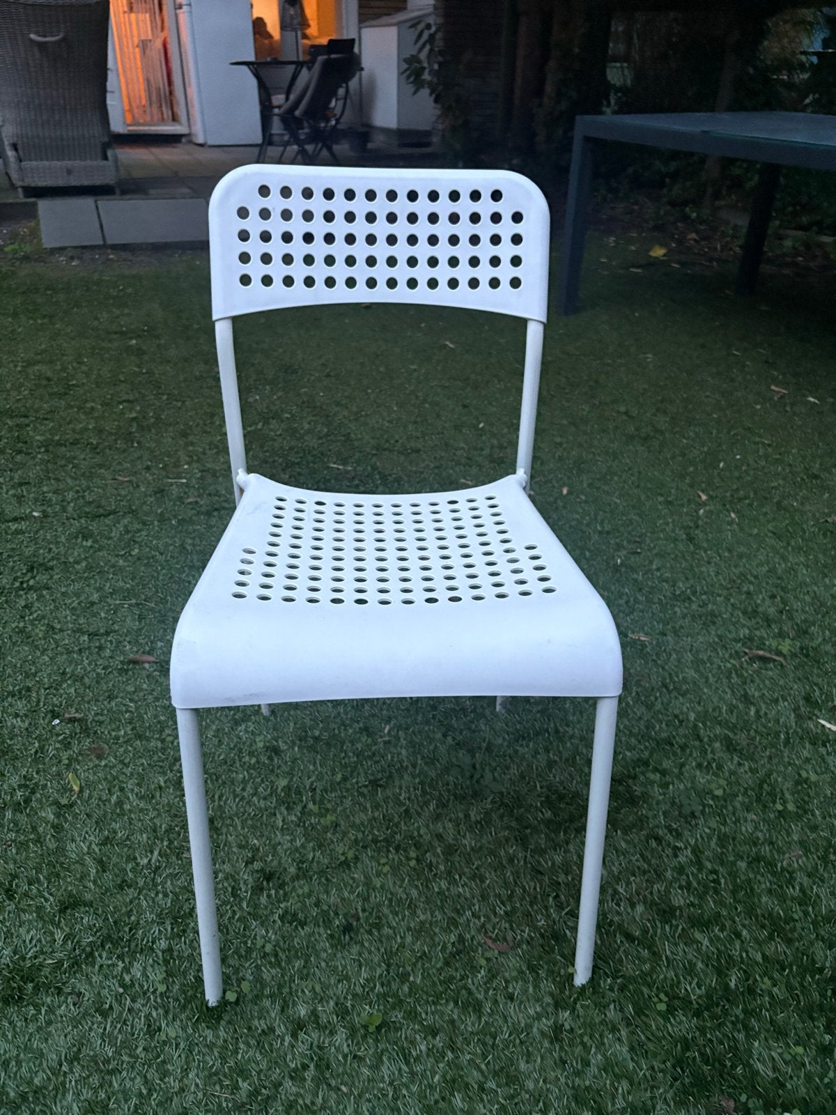 4x IKEA Adde Stoelen - Wit, Kunststof, Gebruikt, Wit, Ophalen of Verzenden