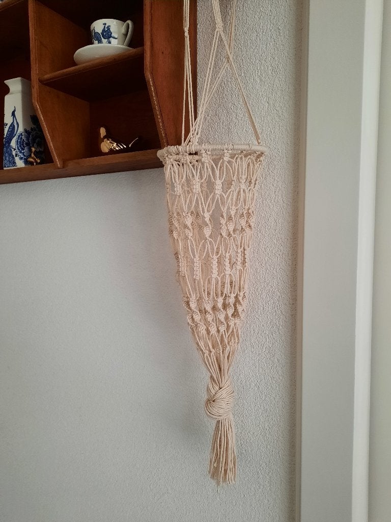 Plantenhanger macramé bloempothanger, Ophalen of Verzenden, Overige soorten, Halfschaduw, Minder dan 100 cm