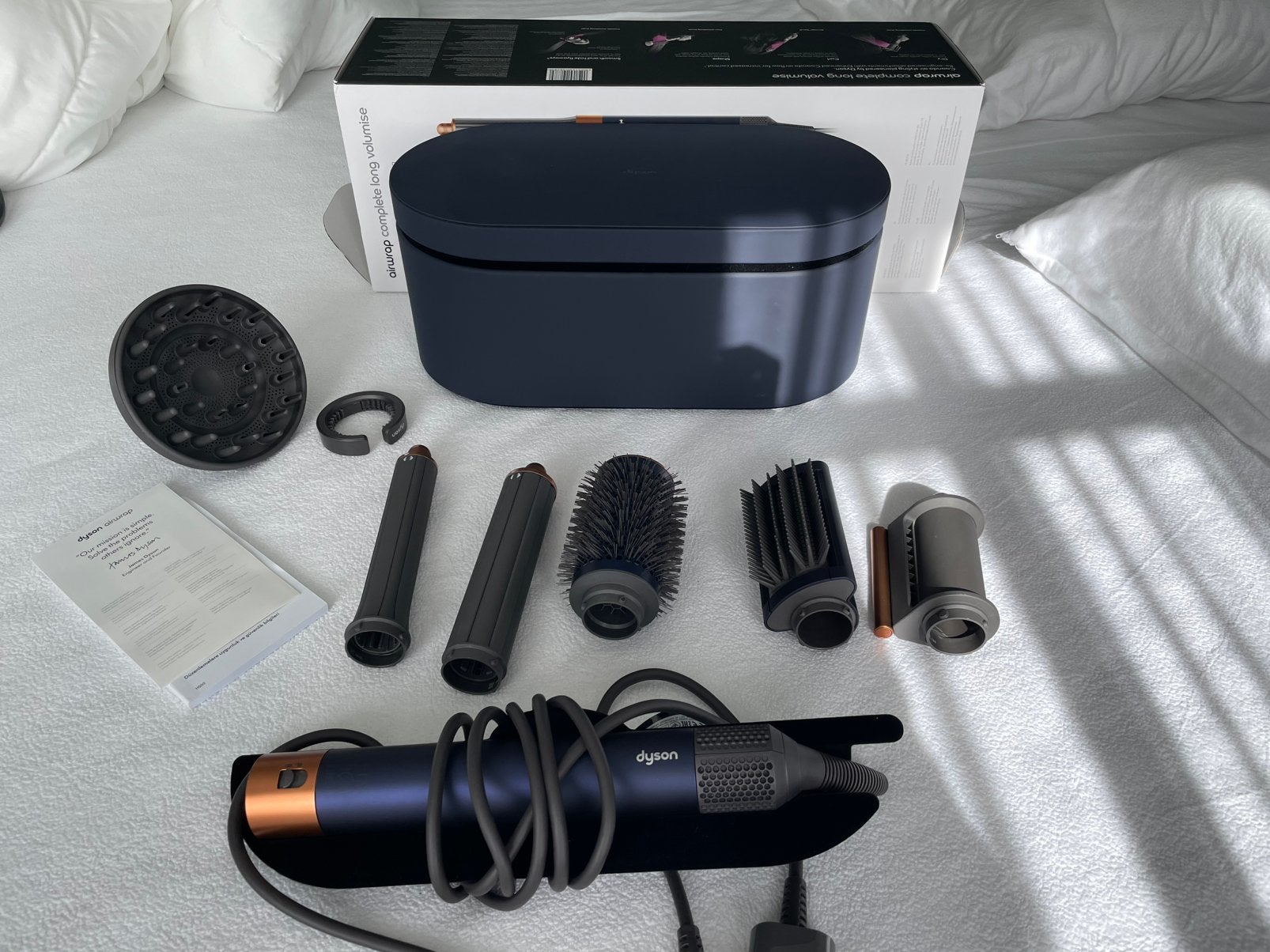 Dyson airwrap complete long volumise (blauw/koper), Sieraden, Tassen en Uiterlijk, Ophalen of Verzenden, Zo goed als nieuw, Föhn of Haardroger