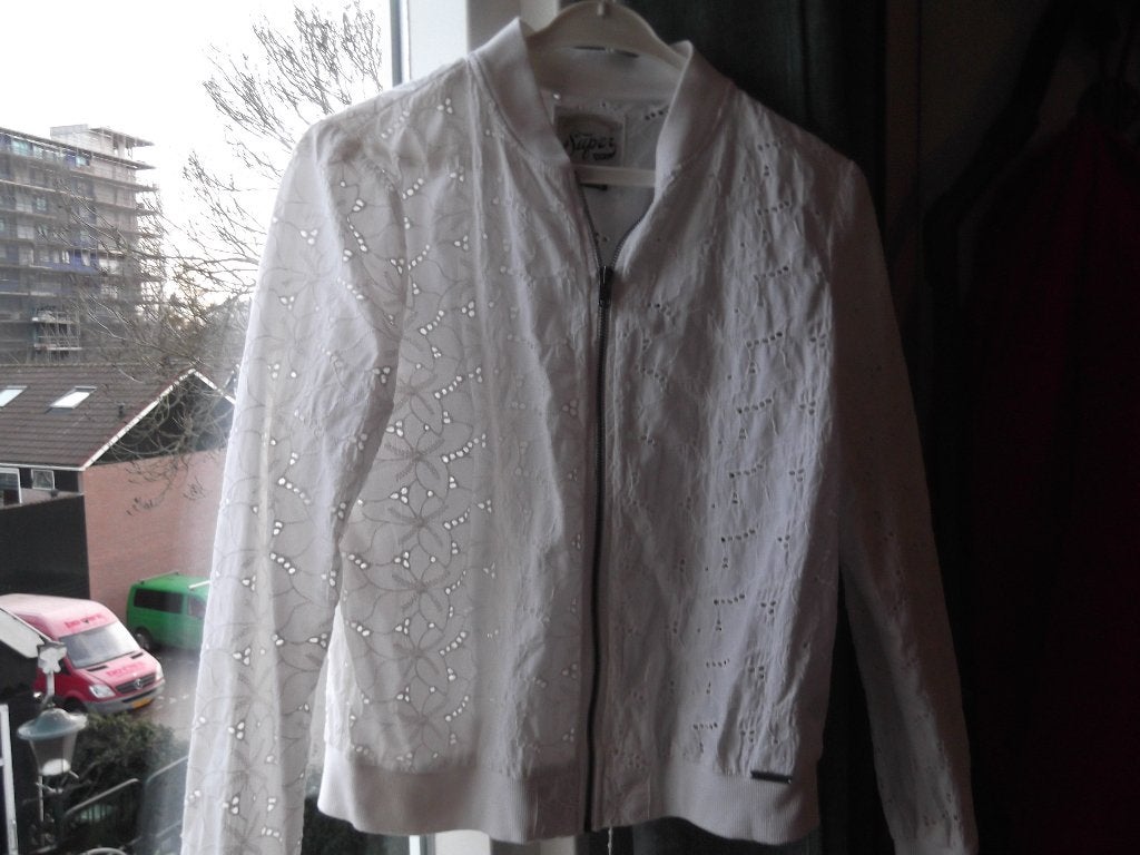 Dames jasje Super Dry medium, Ophalen, Zo goed als nieuw, Maat 38/40 (M), Wit