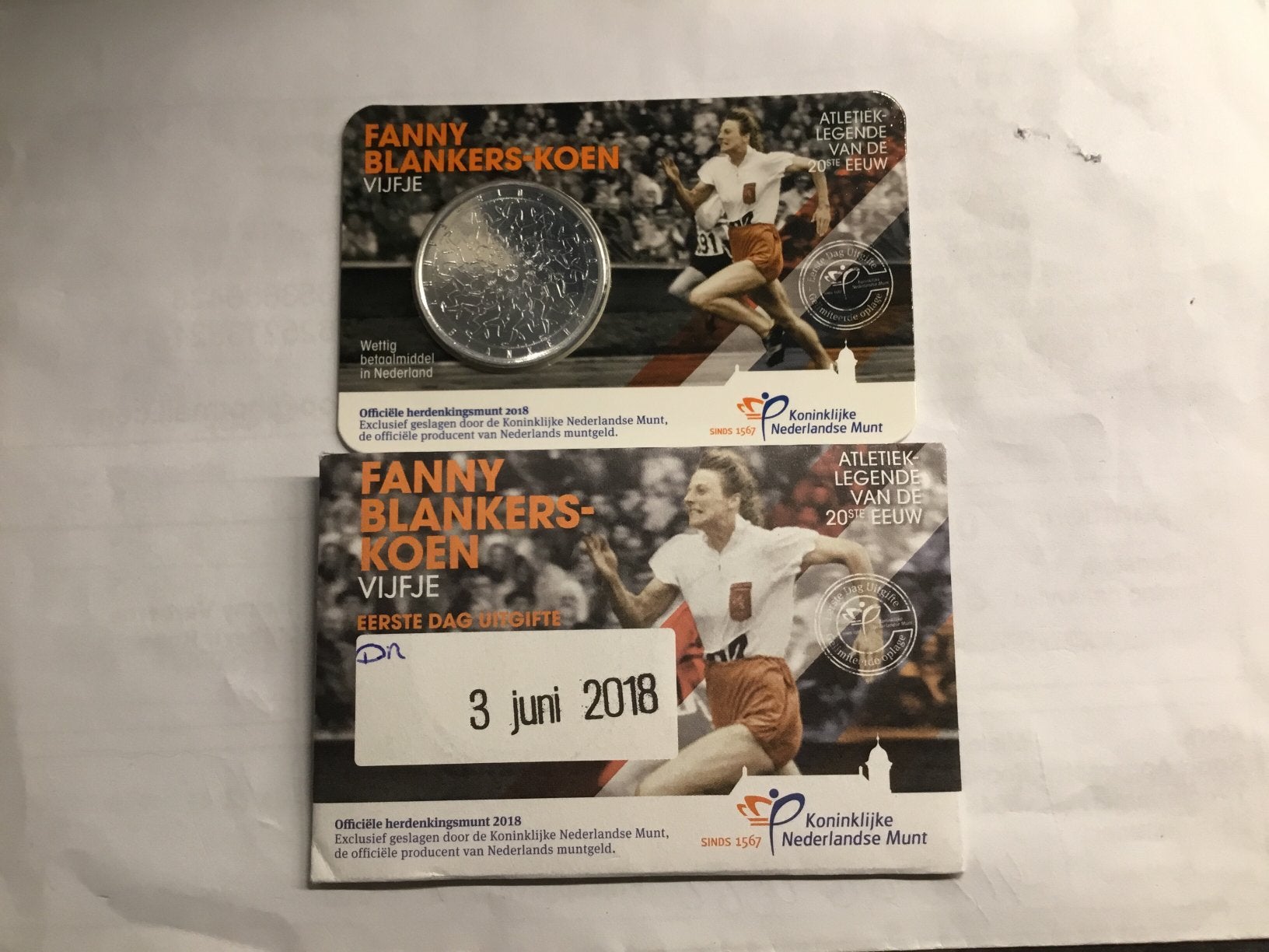 EERSTE DAGUITGIFTEN FANNY BLANKERS ., Ophalen of Verzenden, Overige landen, 2 euro