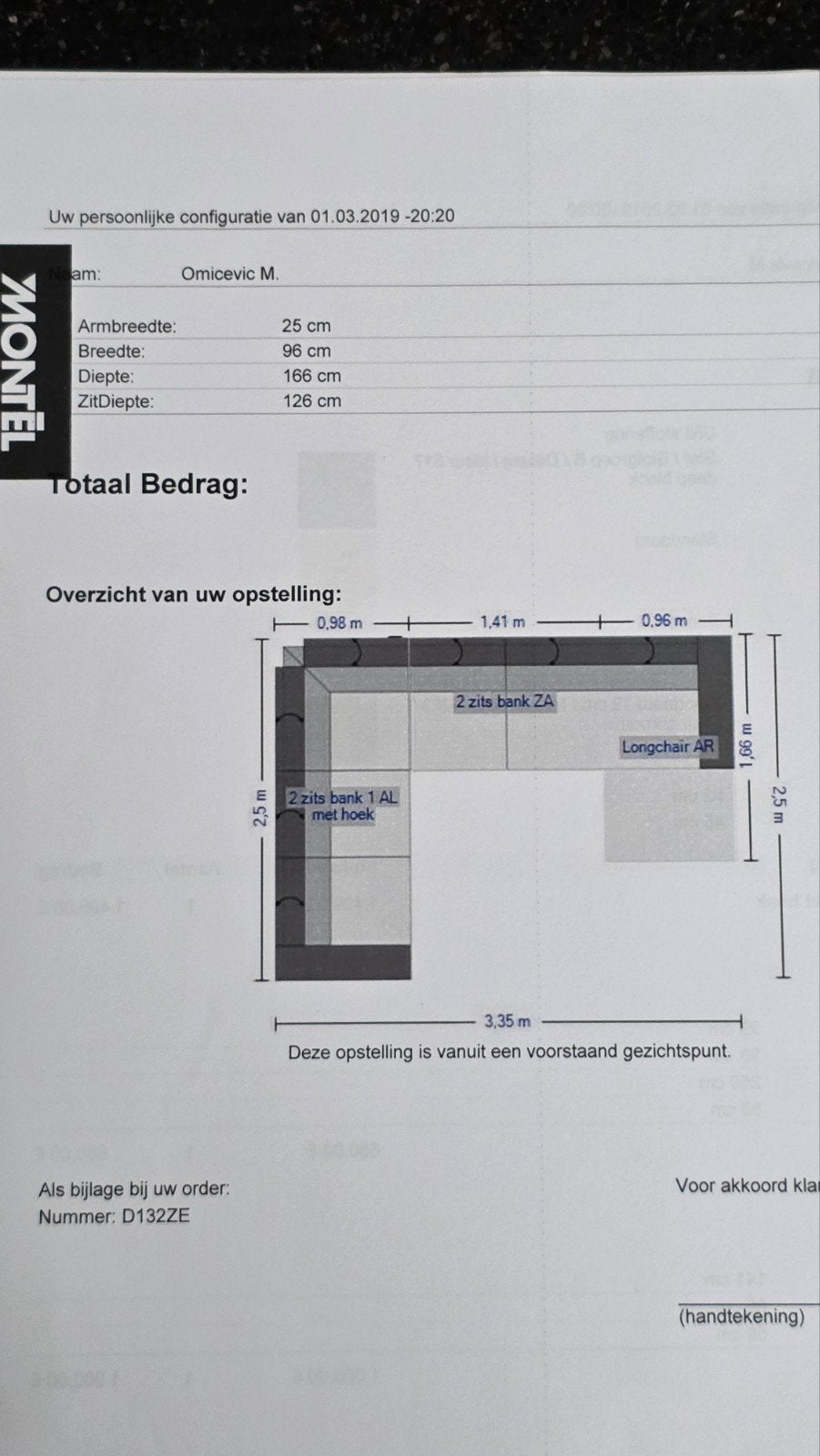 Montel U-bank in goede staat, Ophalen, Gebruikt, Hoekbank, 300 cm of meer
