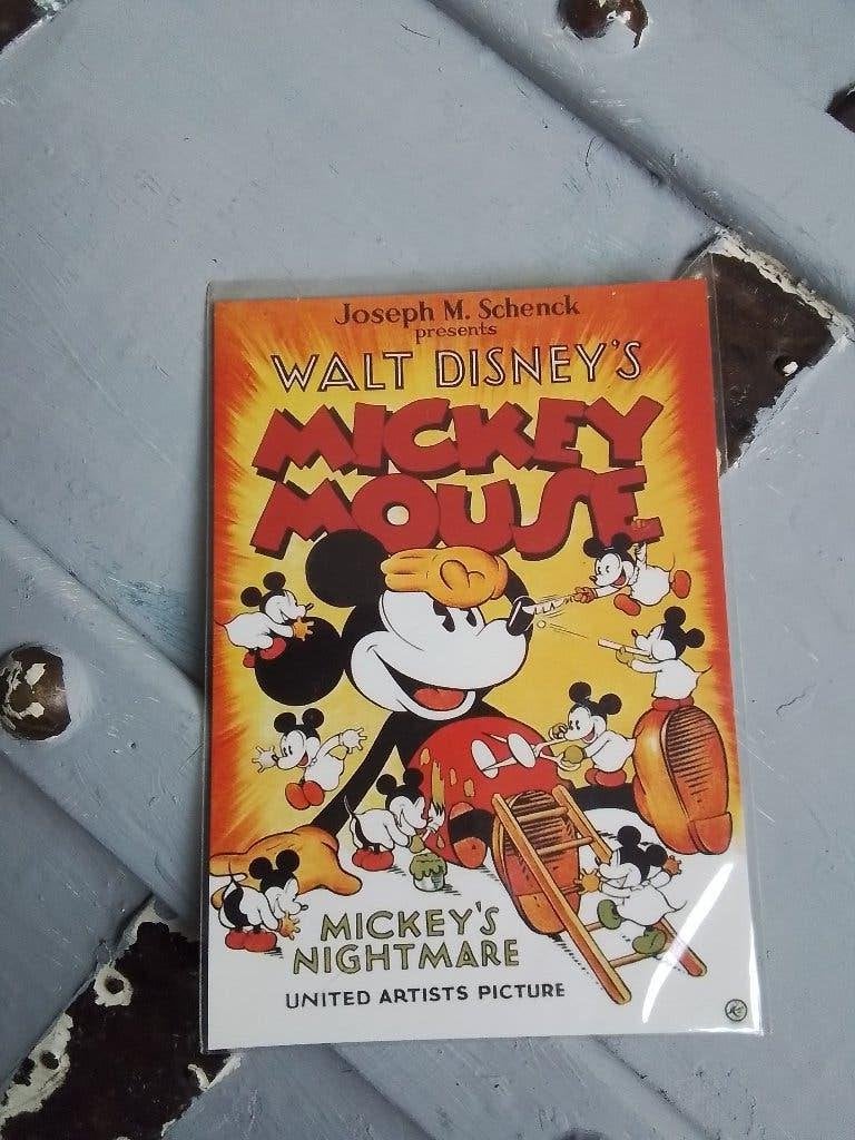 Ansichtkaart Mickey Mouse Disney, Verzamelen, Ophalen of Verzenden, Mickey Mouse, Nieuw, Plaatje of Poster
