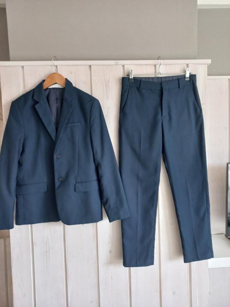 Blauw jongens pak, kostuum maat 158 van H&M, Kleding | Heren, Kostuums en Colberts, Ophalen of Verzenden, Zo goed als nieuw, Overige maten