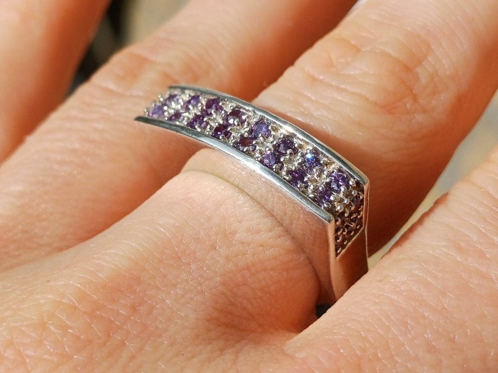 Vanoli 925 zilveren design ring met amethist maat 17,75, Daiva1973@hotmail.com, Vanoli, Amsterdam, Paars