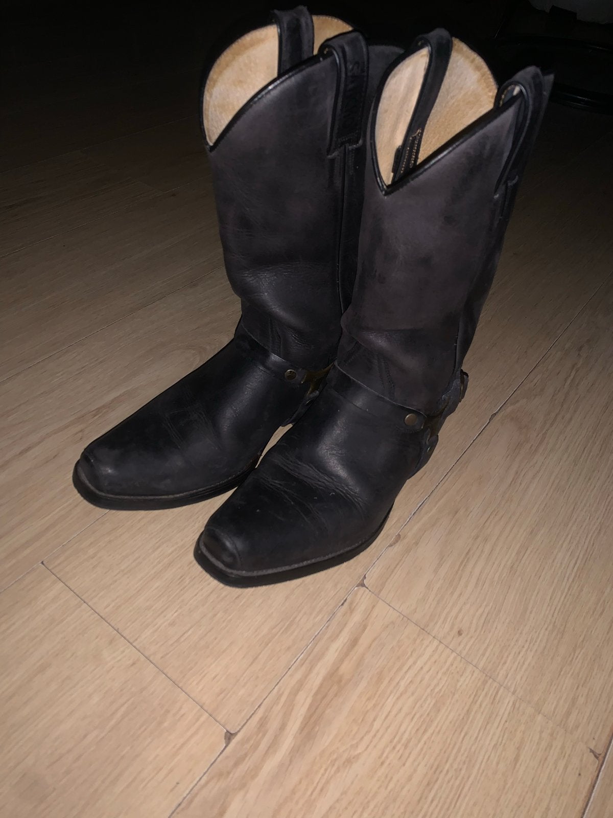 Sancho Boots Westernlaarzen Zwart Leer Maat 43, Zwart, Boots, Ophalen of Verzenden, Zo goed als nieuw