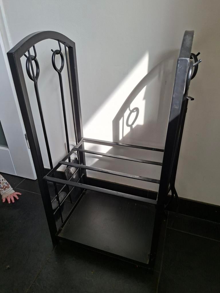 Houtstandaard met accessoires, Ophalen, Gebruikt, Hout, Houtkachel