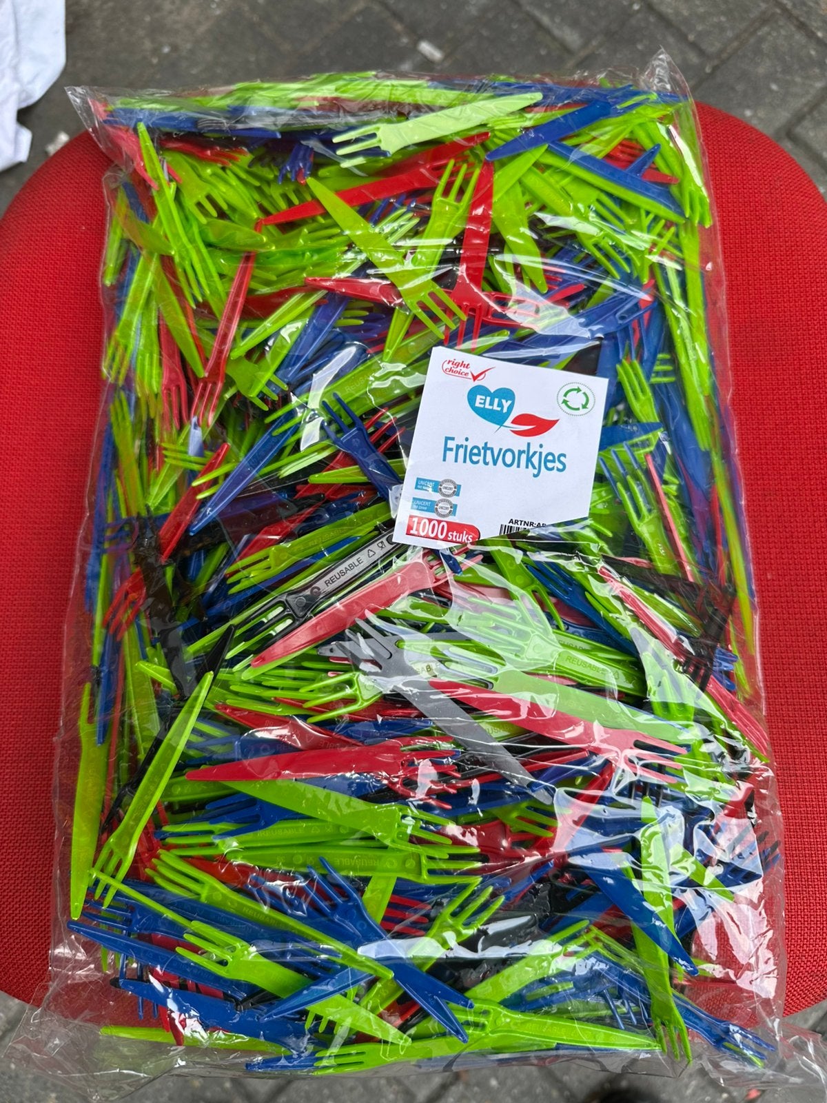 Plastic Frietvorkjes Wegwerp - 1000 Stuks, Overige typen, Kunststof, Nieuw, Ophalen of Verzenden