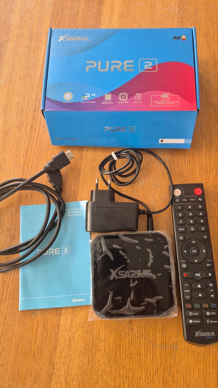 Xsarius Pure 2 4K mediaspeler,Zo goed als nieuw iptv premium, Ophalen of Verzenden, Zo goed als nieuw, HDMI, Zonder harde schijf