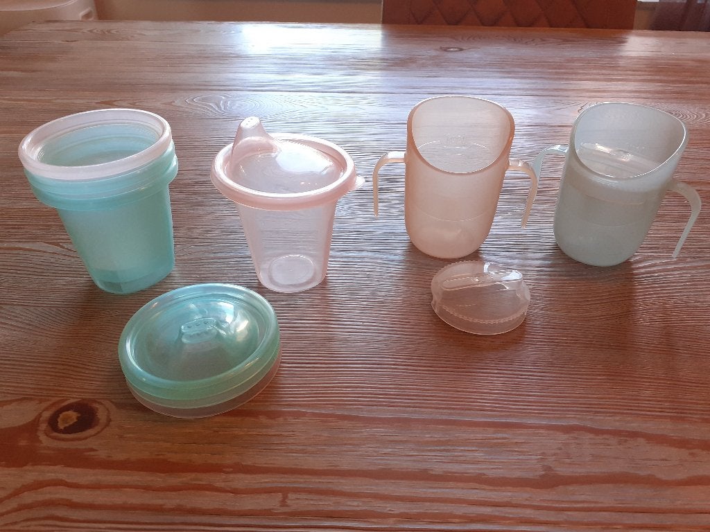 4 tuitbekers en 2 oefenbekers, Ophalen, Zo goed als nieuw, Drinkbeker, Difrax