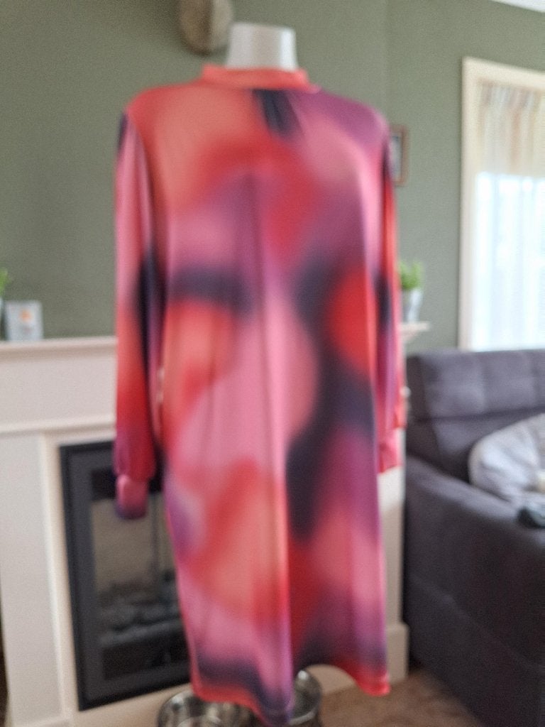Numph nieuwe jurk M 38 40 ombre roze paars, Maat 38/40 (M), Nieuw, Knielengte, Numph