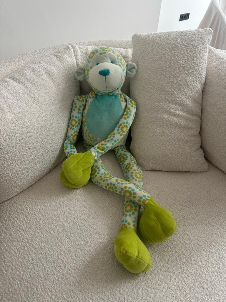 Grote Happy Horse knuffel aap groen blauw, Groen, Happy Horse, Ophalen of Verzenden, Zo goed als nieuw
