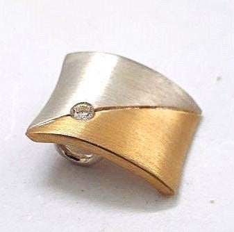 Strakke Design hanger zilver en goud, 925 (7199-82), Ophalen, Zo goed als nieuw, Goud, Zilver