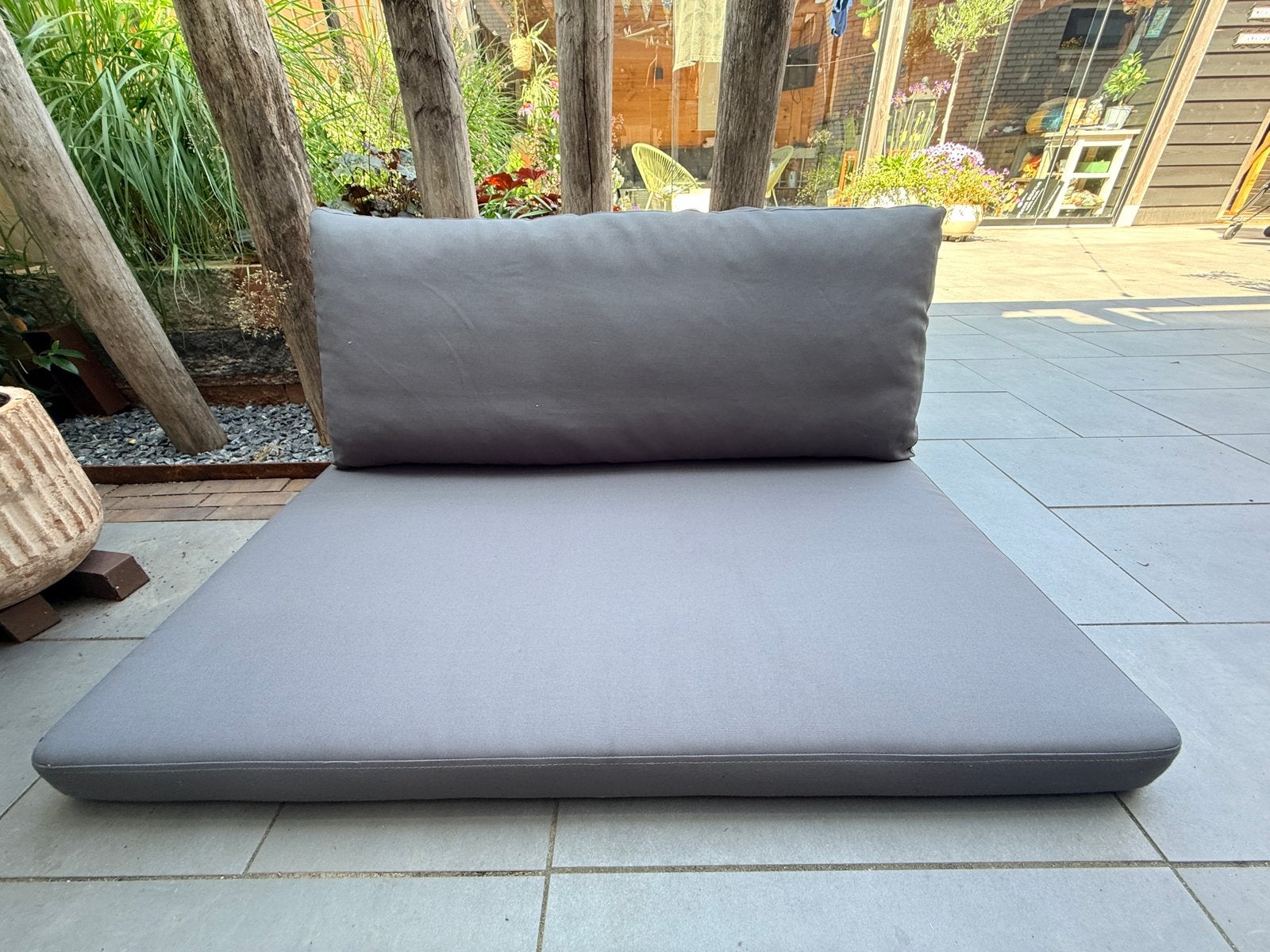 Lounge/pallet kussenset grijs, Ophalen, Zo goed als nieuw, Bank