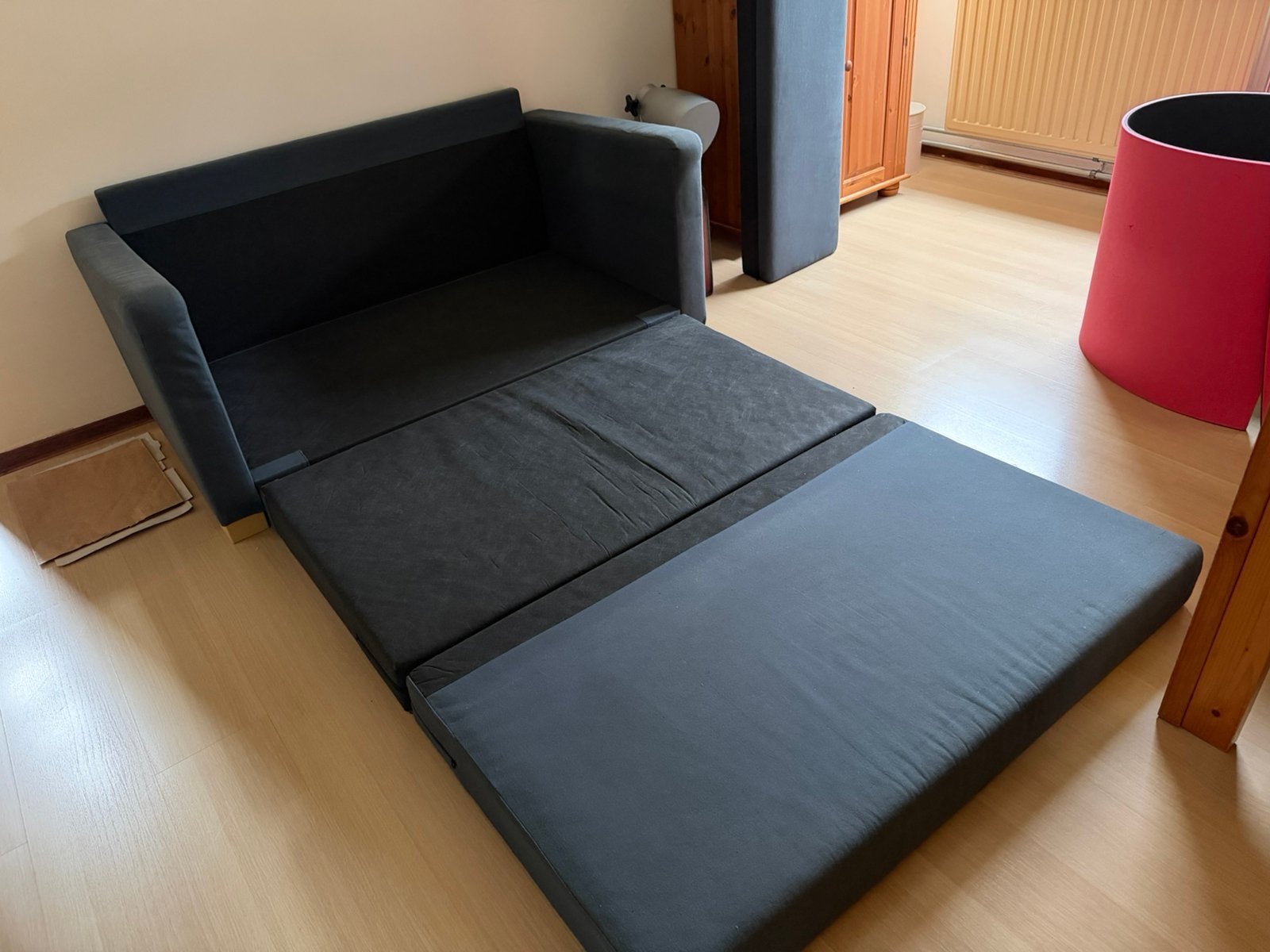 Slaapbankje zgan, Ophalen, Blauw, 140 cm, Zo goed als nieuw