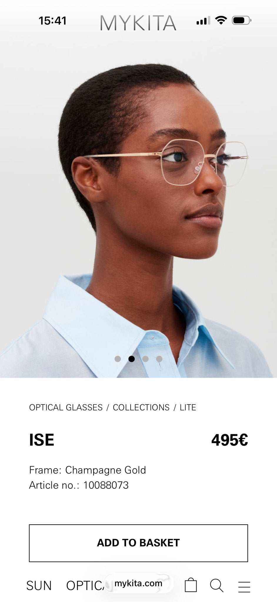 Mykita Isa Montuur - Champagne Goud - Zo goed als nieuw, Overige merken, Overige kleuren, Ophalen of Verzenden, Zo goed als nieuw