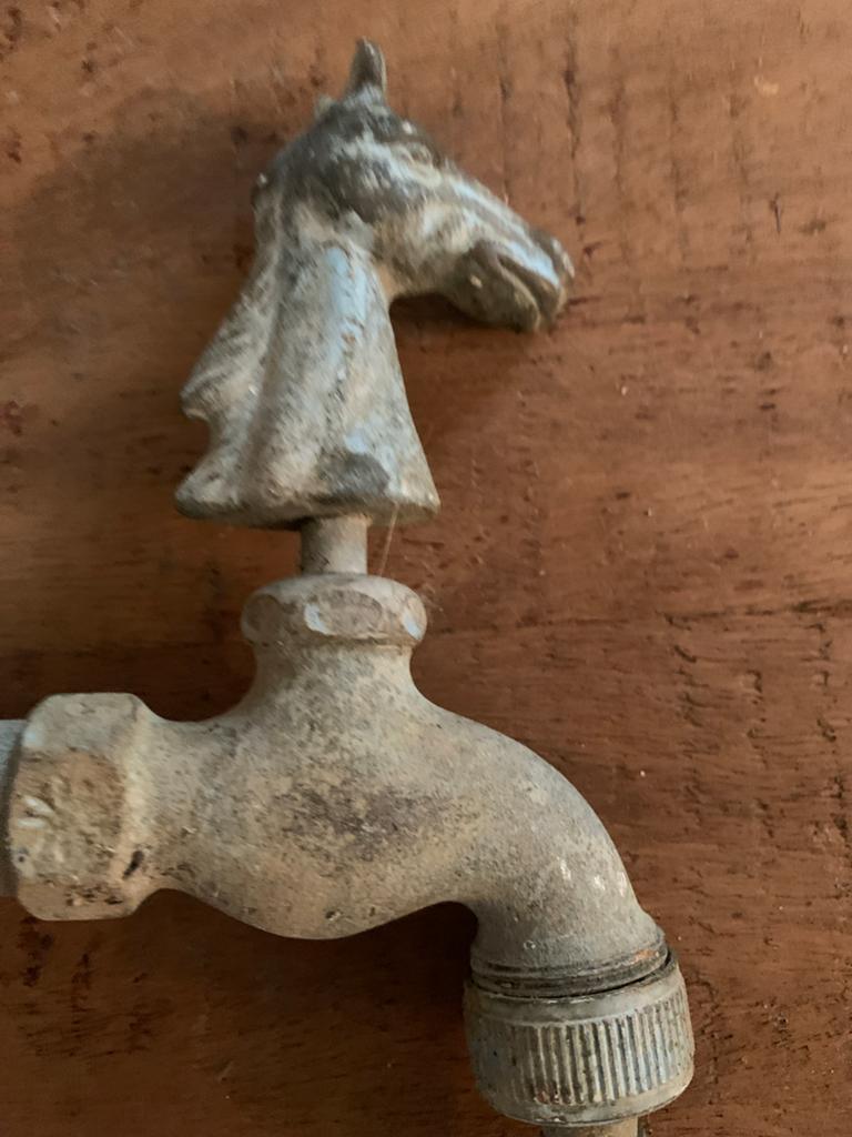 Unieke Koperen Buitenkraan met Paardenhoofd, Ophalen of Verzenden, Gebruikt