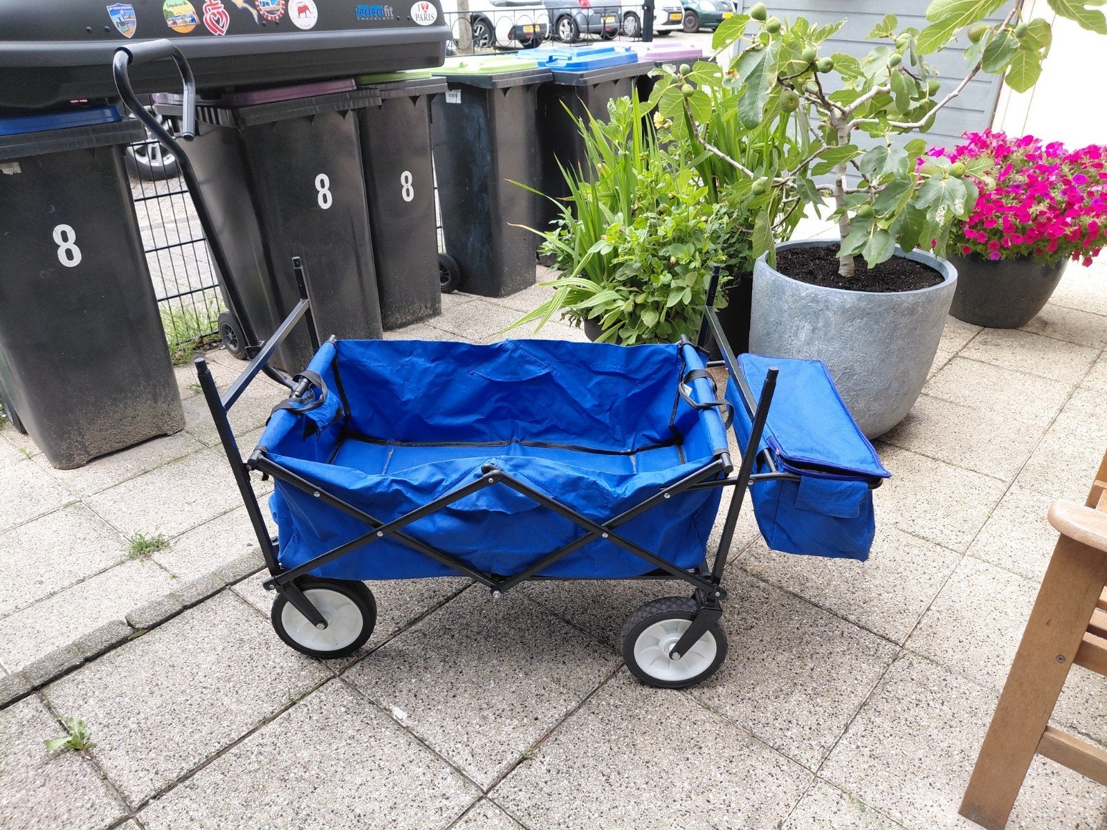 Opvouwbare bolderkar - Blauw, Ophalen, Opvouwbaar, Gebruikt